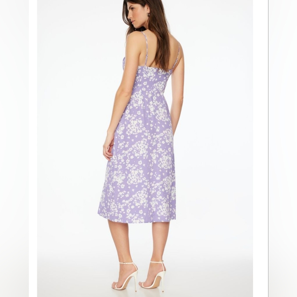 XL NWOT Dynamite Floral Purple Spaghetti Strap Dress - Picture 3 of 3